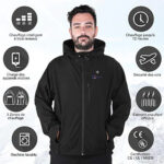 Manteau Chauffant USB Homme/femme - 19 Zones Chauffantes - 4 Niveaux De Température - Lavable - Pour Hiver, Ski, Camping