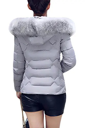 YMING Femme Manteau d’hiver Jacket Court Veste à Capuche Fourrure Chaud Doudoune Parka Veston,XXS-L 5 YMING Femme Manteau d'hiver Jacket Court Veste à Capuche Fourrure Chaud Doudoune Parka Veston,XXS-L