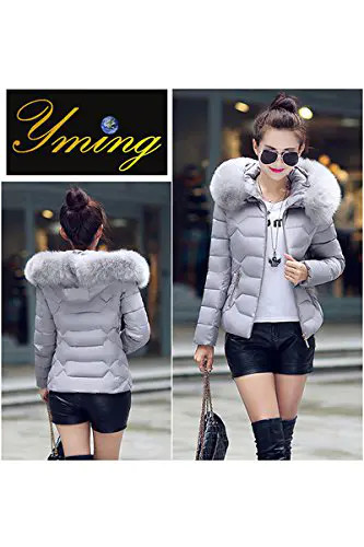YMING Femme Manteau d’hiver Jacket Court Veste à Capuche Fourrure Chaud Doudoune Parka Veston,XXS-L 7 YMING Femme Manteau d'hiver Jacket Court Veste à Capuche Fourrure Chaud Doudoune Parka Veston,XXS-L