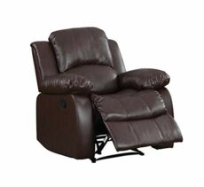 BHDesign Florence – Fauteuil Relaxation 1 Place – Manuel – Simili Cuir – Marron