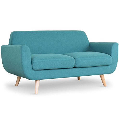 Canapé scandinave 2 Places Danube Tissu Bleu