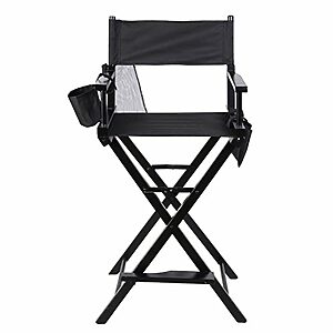 Cartknights Director Chaise/Chaise de Maquillage/Chaise de Réalisateur Pliante en Bois avec 2 Sacs de Rangement – 45x55x122cm
