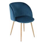 EGGREE Fauteuil en Tissu Velours Confort Rétro Chaises Salle à Manger Scandinaves, Rose/Vert/Gris/Blue 16