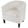 Fauteuil Newport T379, Fauteuil de Salon/Club, Similicuir ~ Blanc