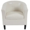 Fauteuil Newport T379, Fauteuil de Salon/Club, Similicuir ~ Blanc