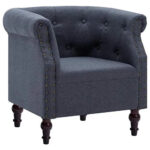 Festnight Fauteuil en Tissu Bois Fauteuil de Salon Chaise Bureau Chaise de Salle à Manger Sofa Gris foncé 67 x 60 x 67 cm 16 Festnight Fauteuil en Tissu Bois Fauteuil de Salon Chaise Bureau Chaise de Salle à Manger Sofa Gris foncé 67 x 60 x 67 cm 16