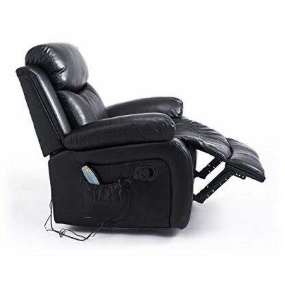Homcom Fauteuil de Massage et Relaxation électrique Chauffant inclinable pivotant Repose-Pied télécommande Noir 4
