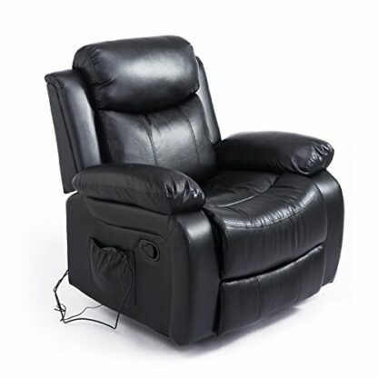 Homcom Fauteuil de Massage et Relaxation électrique Chauffant inclinable pivotant Repose-Pied télécommande Noir 2