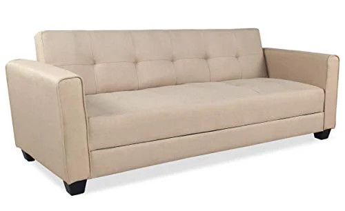 Menzzo Clayton Canapé Convertible, Tissu, Beige, 200 Menzzo Clayton Canapé Convertible, Tissu, Beige, 200