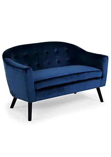 Menzzo Savoy Canapé, Velours, Bleu, 79
