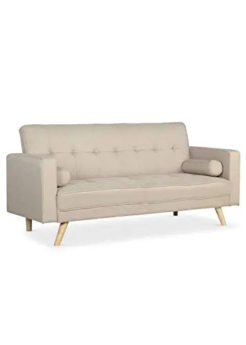 Menzzo Slow Canapé, Tissu, Beige, 186