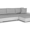 Menzzo Solano Canapé Convertible, Tissu, Blanc/Gris, 272