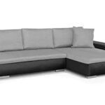 Menzzo Solano Canapé Convertible, Tissu, Noir/Gris, 272 16