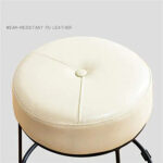 Repose-pieds rembourré, Fer forgé en cuir PU Petit ronde Tabouret Tabouret maquillage (Taille: H46.5cm) 104 17 Repose-pieds rembourré, Fer forgé en cuir PU Petit ronde Tabouret Tabouret maquillage (Taille: H46.5cm) 104 17