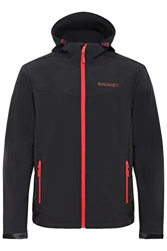 Veste Softshell Homme 33,000ft – Imperméable, Coupe-Vent Et Chaud Avec Capuche Amovible, Idéale Randonnée, Camping Et Outdoor