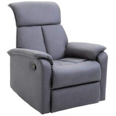 Homcom Fauteuil de Relaxation Grand Confort pivotant 360° Dossier inclinable Repose-Pied Ajustable Simili Cuir Tissu