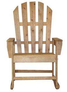 PEGANE Rocking-Chair Bois Dakota Couleur Bois fumé – H 118 x L 71 x P 87.5cm