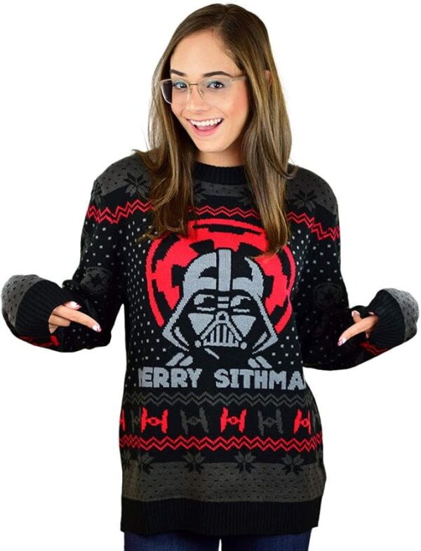 Pull de Noël Moche Homme et Femme Star Wars Dark Vador Merry Sithmas 9 Pull de Noël Moche Homme et Femme Star Wars Dark Vador Merry Sithmas