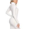 Robe Pull En Tricot Femme - Col Montant Manches Longues - Robe Courte Moulante - Pour Soirée Ou Quotidien