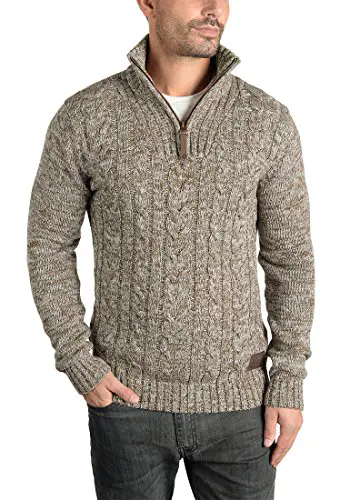 Solid Pankraz Pull En Grosse Maille À Col Camionneur Pull-Over Pour Homme 100% Coton Imprimé 5 Solid Pankraz Pull En Grosse Maille À Col Camionneur Pull-Over Pour Homme 100% Coton Imprimé