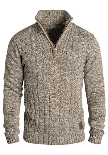 Solid Pankraz Pull En Grosse Maille À Col Camionneur Pull-Over Pour Homme 100% Coton Imprimé 3 Solid Pankraz Pull En Grosse Maille À Col Camionneur Pull-Over Pour Homme 100% Coton Imprimé
