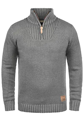 Solid Petro Pull En Grosse Maille À Col Camionneur Pull-Over Pour Homme Avec Col Droit Avec Fermeture Éclair 3 Solid Petro Pull En Grosse Maille À Col Camionneur Pull-Over Pour Homme Avec Col Droit Avec Fermeture Éclair