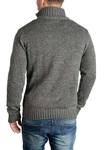 Disimlarl – Pull Homme En Coton à Fermeture Éclair – Col Montant – Décontracté Pour Automne/Hiver