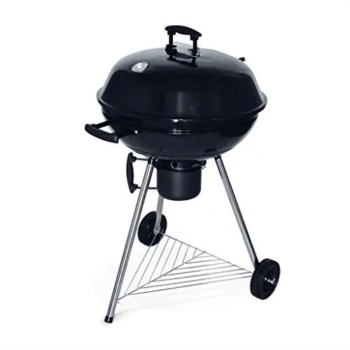 Alice's Garden - Barbecue Charbon de Bois Ø57cm - Georges Noir émaillé - Barbecue avec aérateurs, émaillé, fumoir, récupérateur de Cendres