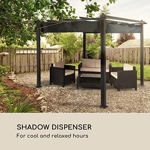 Blumfeldt Pantheon Roof - Toit de pergola, Toit de rechange, Auvent, 3 x 3 m, Résistant aux intempéries, Déperlant, Convient à la pergola Pantheon, Gris