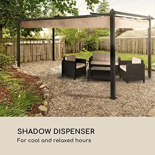 Blumfeldt Pantheon Roof - Toit de pergola, Toit de rechange, Auvent, 3 x 4 m, Résistant aux intempéries, Déperlant, Convient à la pergola Pantheon, beige