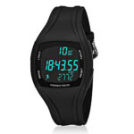 CFGem Montre de podomètre imperméable de sport d&rsquo;adolescent numérique avec la bande et la minuterie détachables en plastique d&rsquo;unité centrale 16