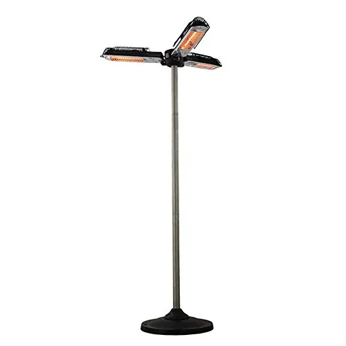 Chauffage De Terrasse Halogène 2000W Sur Pied – 3 Puissances – Inclinable – IP34 Extérieur