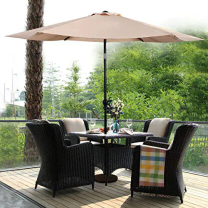 COSTWAY Parasol de Jardin Double 470 x 280 CM avec 48 LED à Énergie Solaire, Extra Large avec Manivelle et Évents (Gris COSTWAY Parasol de Jardin Double 470 x 280 CM avec 48 LED à Énergie Solaire, Extra Large avec Manivelle et Évents (Gris
