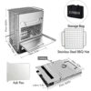 Createjia Poêle À Charbon Barbecue Grill Extérieur Mini Poêle en Acier Inoxydable Carré Portable Réglable Pliable