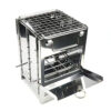 Createjia Poêle À Charbon Barbecue Grill Extérieur Mini Poêle en Acier Inoxydable Carré Portable Réglable Pliable