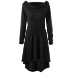 Holywin Costumes Pull Vintage À Capuche À Lacets Cape Longue pour Femmes 17