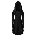 Holywin Costumes Pull Vintage À Capuche À Lacets Cape Longue pour Femmes 16