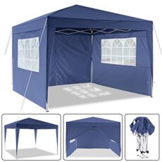 Laiozyen Pavillon 3mx3m, Tente de pavillon Pliable imperméable à l’eau, Tente de pavillon Pliante avec 4 côtés pour Jardin/fête/Mariage/Pique-Nique/marché