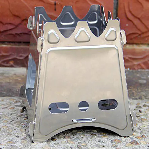 Lixada Camping Poêle Poêle À Bois Léger Compact Durable pour Randonnée en Plein Air Randonnée Voyager Pique-Nique Barbecue