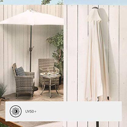 VonHaus Demi-Parasol 269 x 139cm UV50+ – Mobilier Plein Air idéal pour Balcon, Terrasse, Jardin – Pare-Soleil avec Protection 4