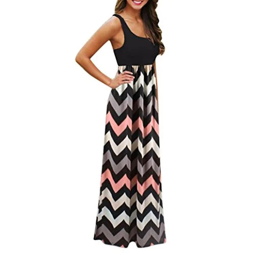 Robe Longue Fluide Femme – Sans Manches, Bretelles Fines – Style Plage Bohème – Coupe Ample Et Confortable