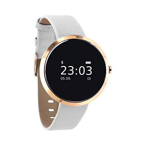 X-WATCH SIONA Montre Intelligente pour Femme, Montre Android et Smart Watch iOS, Montre de Sport Connectée, Montre de fitness, Compatible avec iPhone