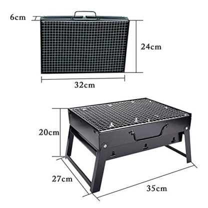 Xingsiyue Barbecue Portable BBQ Grill – Acier Inoxydable Pliable BBQ Charbon Smoker Grill pour Camping Pique-Nique Extérieur Jardin 3