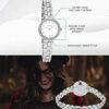 Ferretti Femme | Montre avec Bracelet Ajustable Fin & Boitier Décoré de Pierres Blanches | FT166