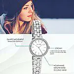 Ferretti Femme | Montre avec Bracelet Ajustable Fin & Boitier Décoré de Pierres Blanches | FT166 18