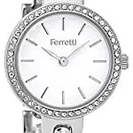 Ferretti Femme | Montre avec Bracelet Ajustable Fin & Boitier Décoré de Pierres Blanches | FT166 16