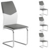 IDIMEX Lot de 4 chaises de Salle à Manger Leona piètement chromé revêtement synthétique 9 IDIMEX Lot de 4 chaises de Salle à Manger Leona piètement chromé revêtement synthétique