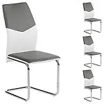 IDIMEX Lot de 4 chaises de Salle à Manger Leona piètement chromé revêtement synthétique 16 IDIMEX Lot de 4 chaises de Salle à Manger Leona piètement chromé revêtement synthétique 16