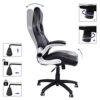 SONGMICS Fauteuil de Sport Racing,avec siège épais et Fonction d’inclinaison,Chaise pour Ordinateur,Hauteur réglable Simili Cuir Noir OBG62B 11 SONGMICS Fauteuil de Sport Racing,avec siège épais et Fonction d'inclinaison,Chaise pour Ordinateur,Hauteur réglable Simili Cuir Noir OBG62B