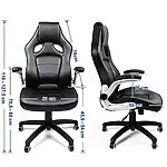 SONGMICS Fauteuil de Sport Racing,avec siège épais et Fonction d’inclinaison,Chaise pour Ordinateur,Hauteur réglable Simili Cuir Noir OBG62B 18 SONGMICS Fauteuil de Sport Racing,avec siège épais et Fonction d’inclinaison,Chaise pour Ordinateur,Hauteur réglable Simili Cuir Noir OBG62B 18